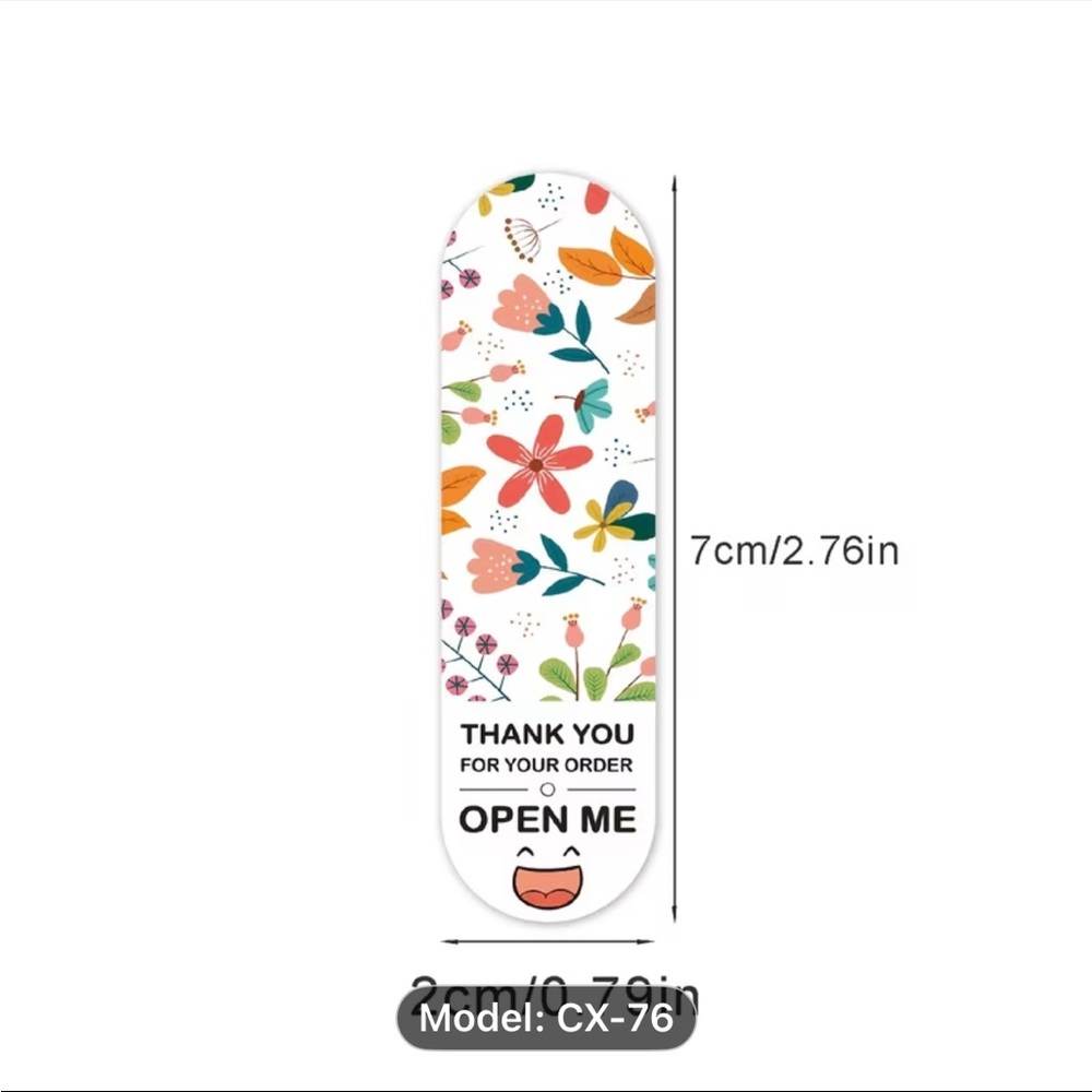 Floral Thank You Stickers Pack 100pcs - Picture 3 of 3